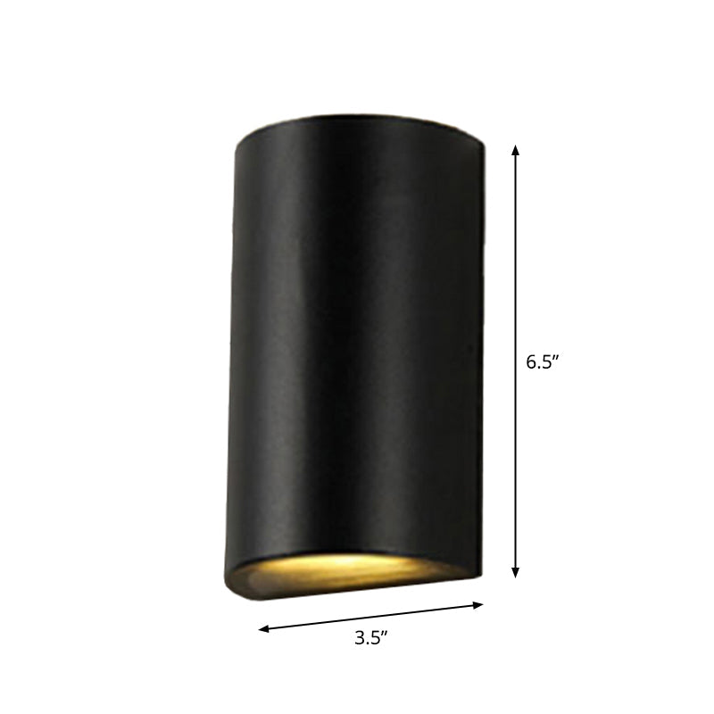 Cube/Triangle/Cylinder Wall Lamp Fixture Nordic Metal Black Up and Down LED Wall Sconce for Outdoor