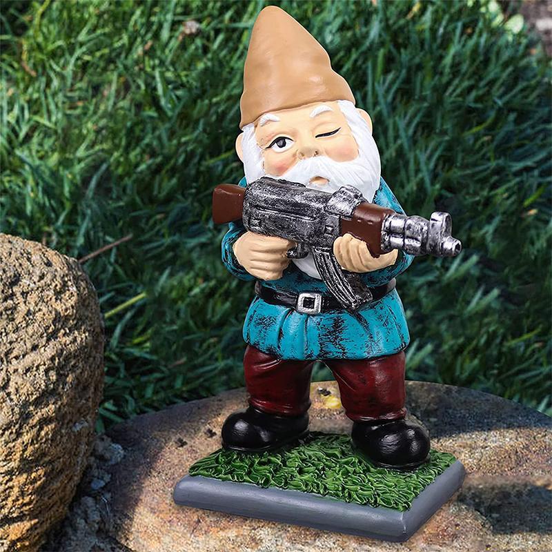 Military Garden Gnome with Camouflage Uniform