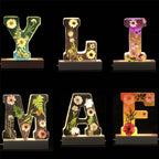 Harz-Flower-Night Light | LED-Decorative Lamp in Letter Shape