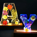 Harz-Flower-Night Light | LED-Decorative Lamp in Letter Shape