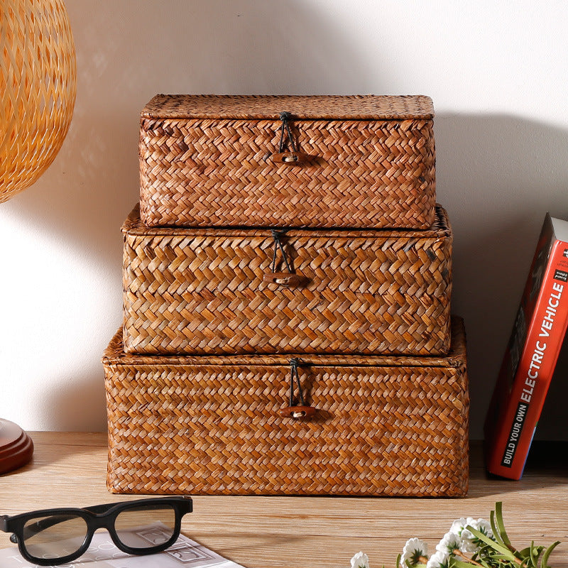 Handwoven Storage Box With Lid