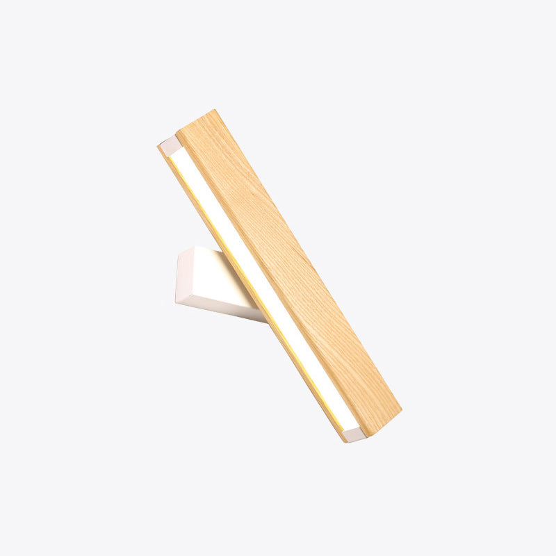 Linear Reading Wall Light Modern Wooden Rotatable LED Bedroom Sconce Lighting Fixture
