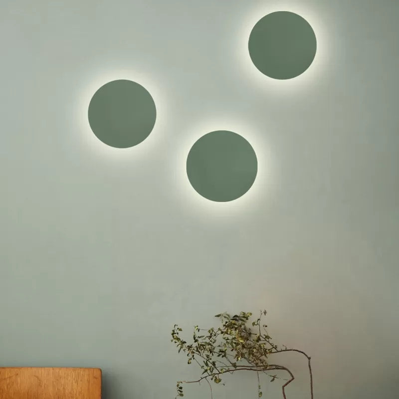 Nordic Style Macaron Colored Wall Light Round Metal Wall Sconce for Stair Foyer