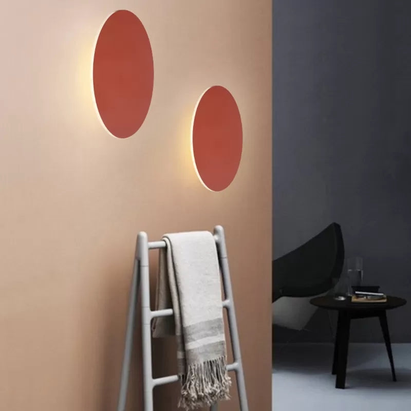 Nordic Style Macaron Colored Wall Light Round Metal Wall Sconce for Stair Foyer