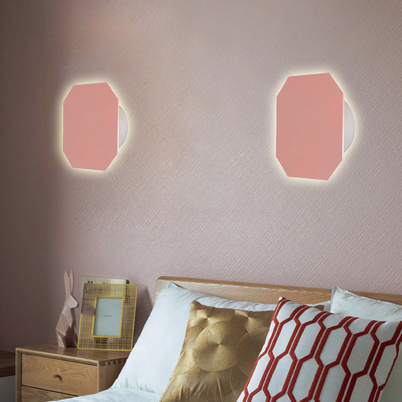 Nordic Style Macaron Colored Wall Light Round Metal Wall Sconce for Stair Foyer