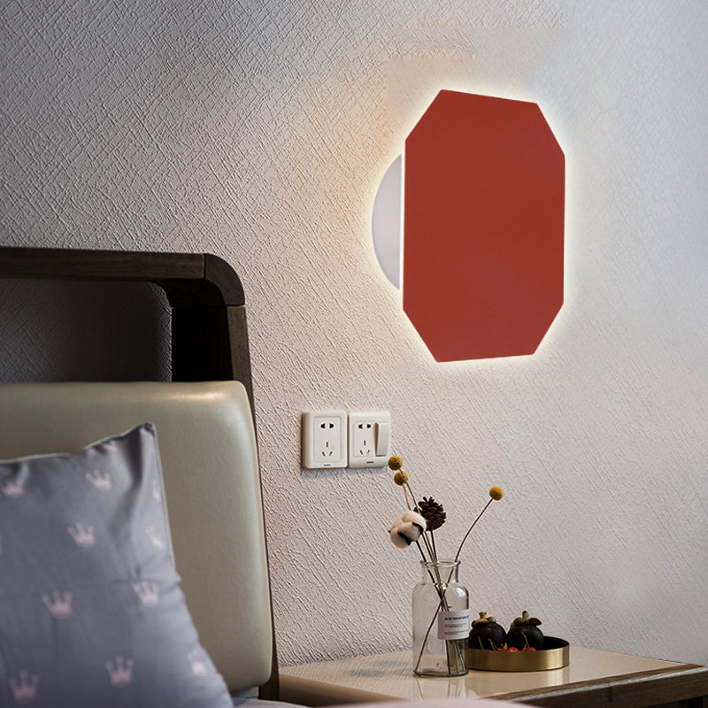 Nordic Style Macaron Colored Wall Light Round Metal Wall Sconce for Stair Foyer
