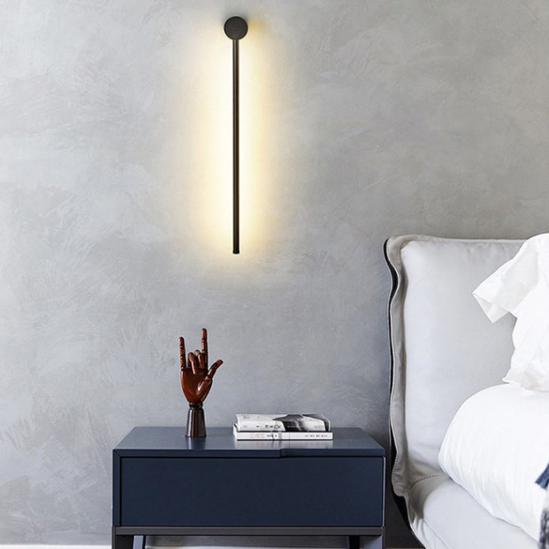 Slim Tube Shaped Sconce Lighting Contemporary Metal Living Room LED Wall Light Fixture