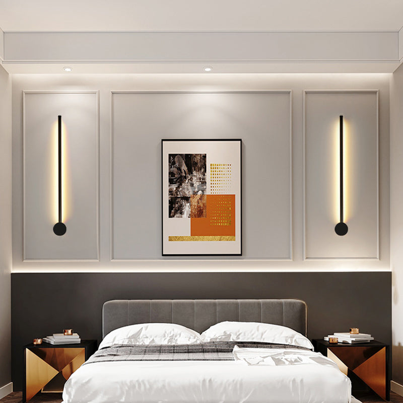 Slim Tube Shaped Sconce Lighting Contemporary Metal Living Room LED Wall Light Fixture