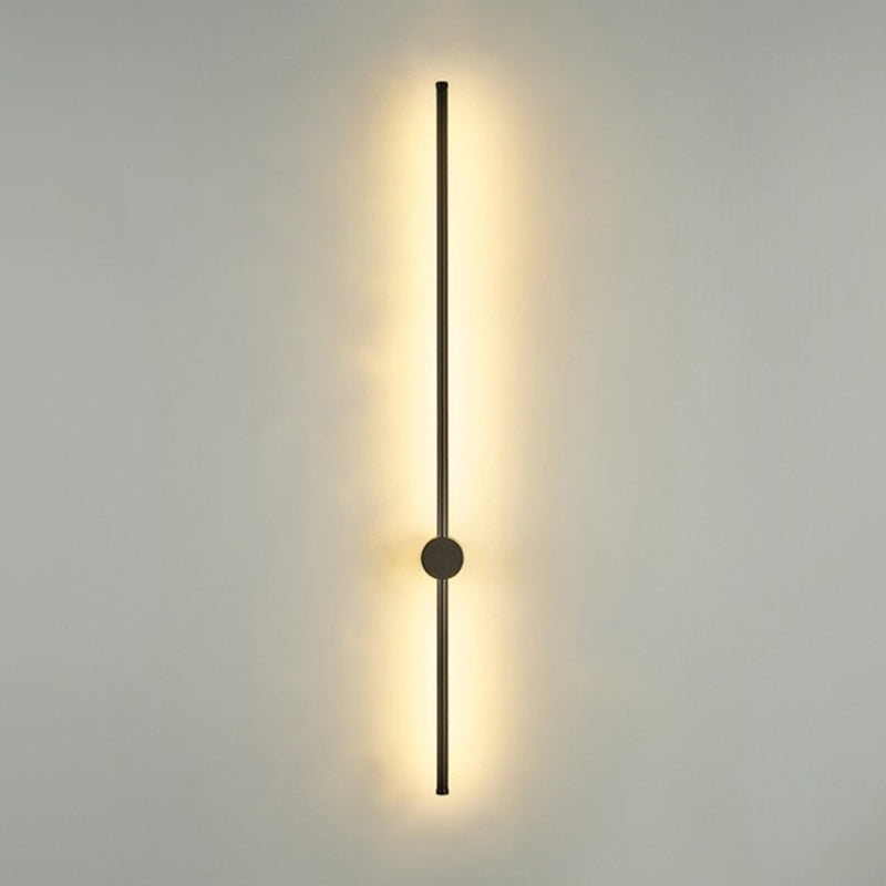 Slim Tube Shaped Sconce Lighting Contemporary Metal Living Room LED Wall Light Fixture
