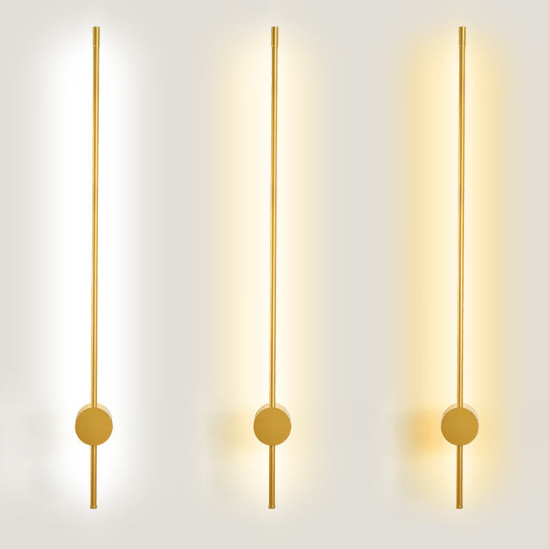 Slim Tube Shaped Sconce Lighting Contemporary Metal Living Room LED Wall Light Fixture