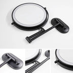 Vinantica | Black LED Rechargeable Makeup Mirror – 3-Color Light