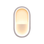Oval Wall Light Fixture Contemporary Acrylic Black/White LED Wall Sconce in Warm/White Light