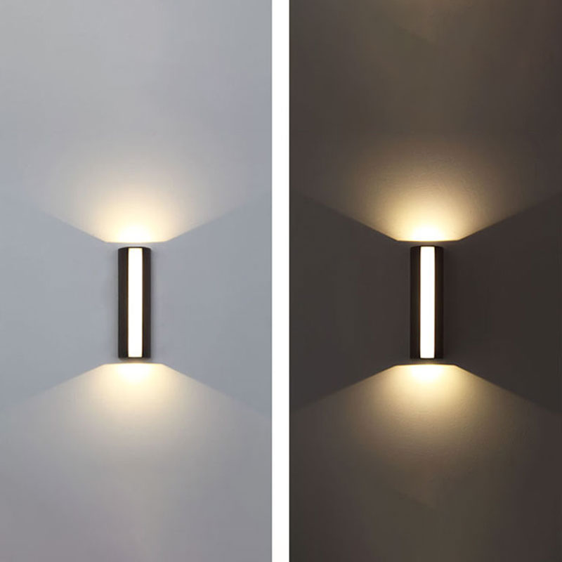 Trapezoid Shaped Wall Sconce Light Minimalist Metallic Courtyard LED Wall Mount Lighting in Black