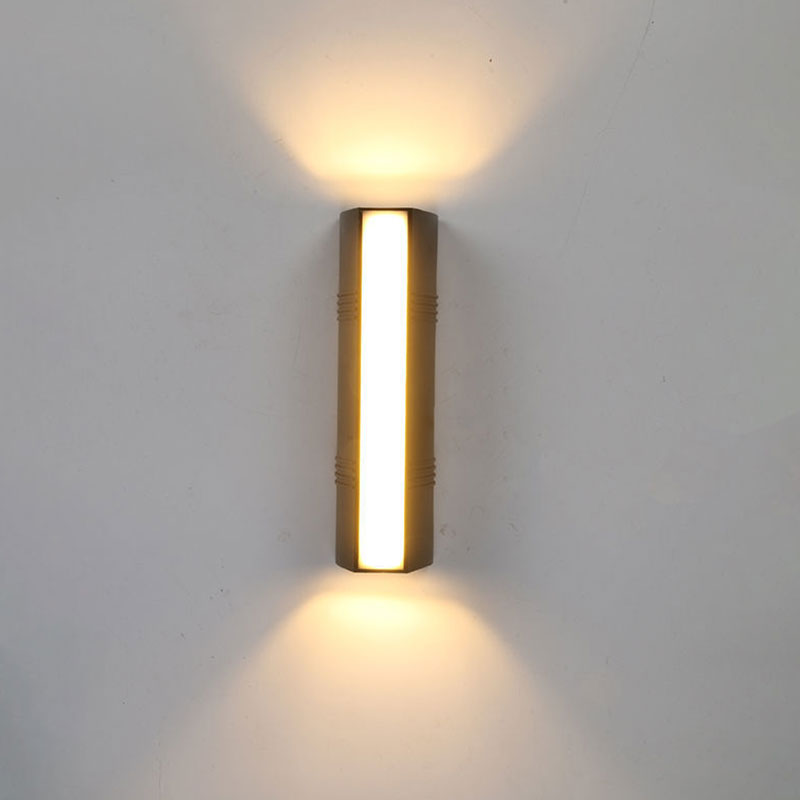 Trapezoid Shaped Wall Sconce Light Minimalist Metallic Courtyard LED Wall Mount Lighting in Black