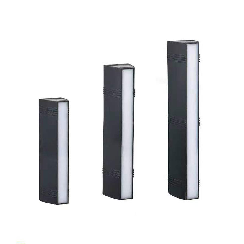 Trapezoid Shaped Wall Sconce Light Minimalist Metallic Courtyard LED Wall Mount Lighting in Black