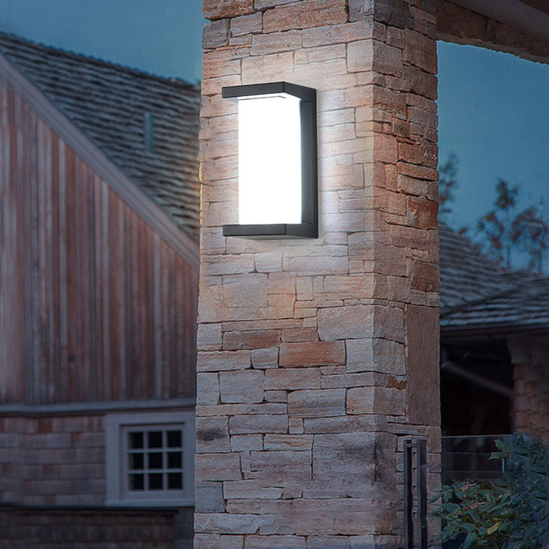 Geometrical Acrylic Wall Sconce Light Minimalist Black LED Wall Mount Lighting for Outdoor