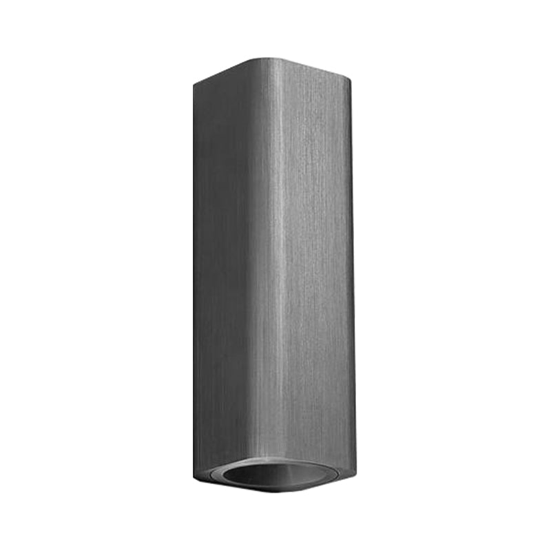 Modern Cuboid Wall Mounted Light Metal Living Room LED Up and Down Wall Sconce in Bronze/Gold/Coffee