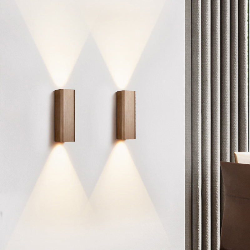 Modern Cuboid Wall Mounted Light Metal Living Room LED Up and Down Wall Sconce in Bronze/Gold/Coffee