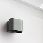 Round Edge Cuboid Wall Sconce Light Simple Metal LED Black/Grey/White Wall Mount Light for Corridor