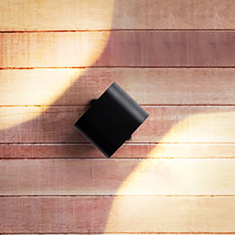 Round Edge Cuboid Wall Sconce Light Simple Metal LED Black/Grey/White Wall Mount Light for Corridor