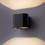Round Edge Cuboid Wall Sconce Light Simple Metal LED Black/Grey/White Wall Mount Light for Corridor