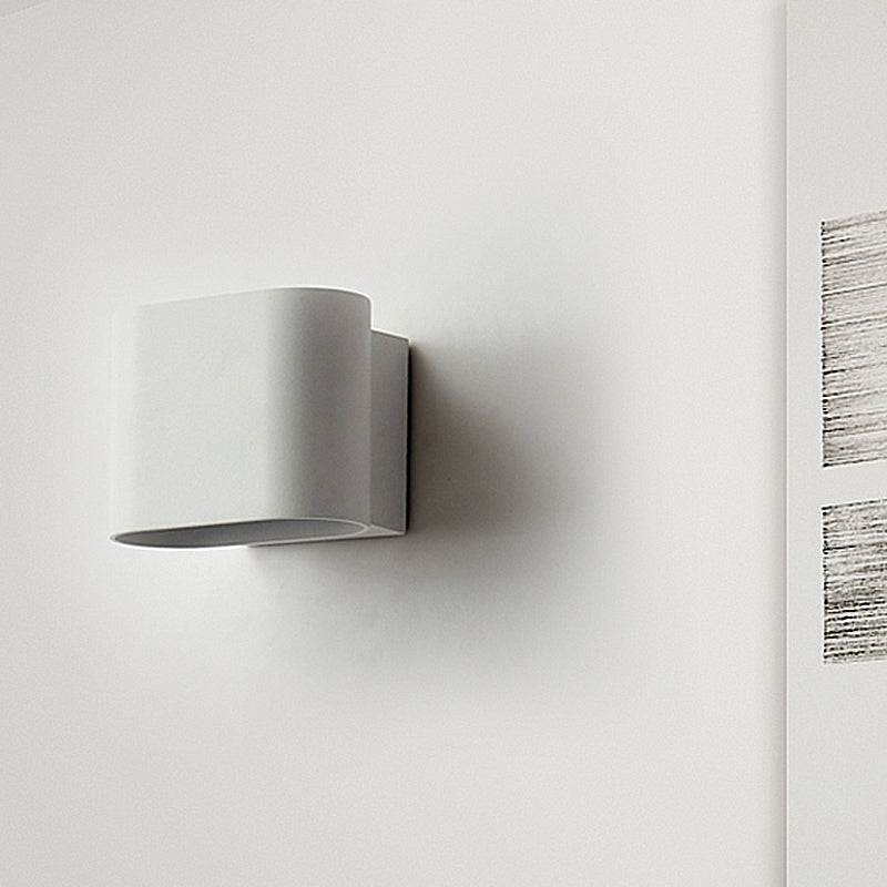 Round Edge Cuboid Wall Sconce Light Simple Metal LED Black/Grey/White Wall Mount Light for Corridor