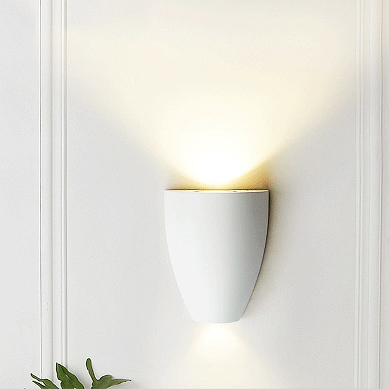 Bullet Shape Wall Mount Light Modern Metal Black/Grey/White LED Up and Down Wall Sconce for Stairway
