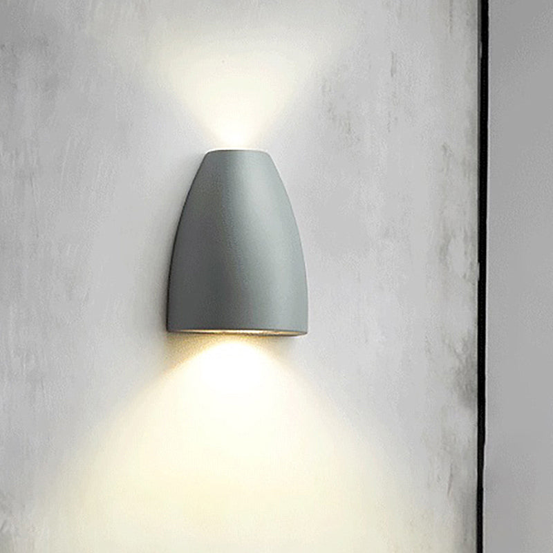 Bullet Shape Wall Mount Light Modern Metal Black/Grey/White LED Up and Down Wall Sconce for Stairway