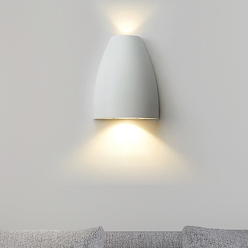 Bullet Shape Wall Mount Light Modern Metal Black/Grey/White LED Up and Down Wall Sconce for Stairway