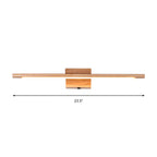 Slim Wood Vanity Sconce Lamp Modernist Led Beige Wall Mounted Light Fixture in White/Warm Light