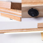 Slim Wood Vanity Sconce Lamp Modernist Led Beige Wall Mounted Light Fixture in White/Warm Light