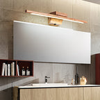 Slim Wood Vanity Sconce Lamp Modernist Led Beige Wall Mounted Light Fixture in White/Warm Light