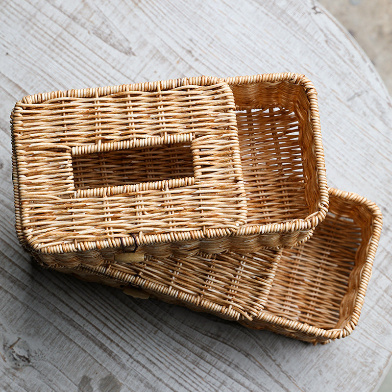 Handmade Wicker Storage Box With Lid