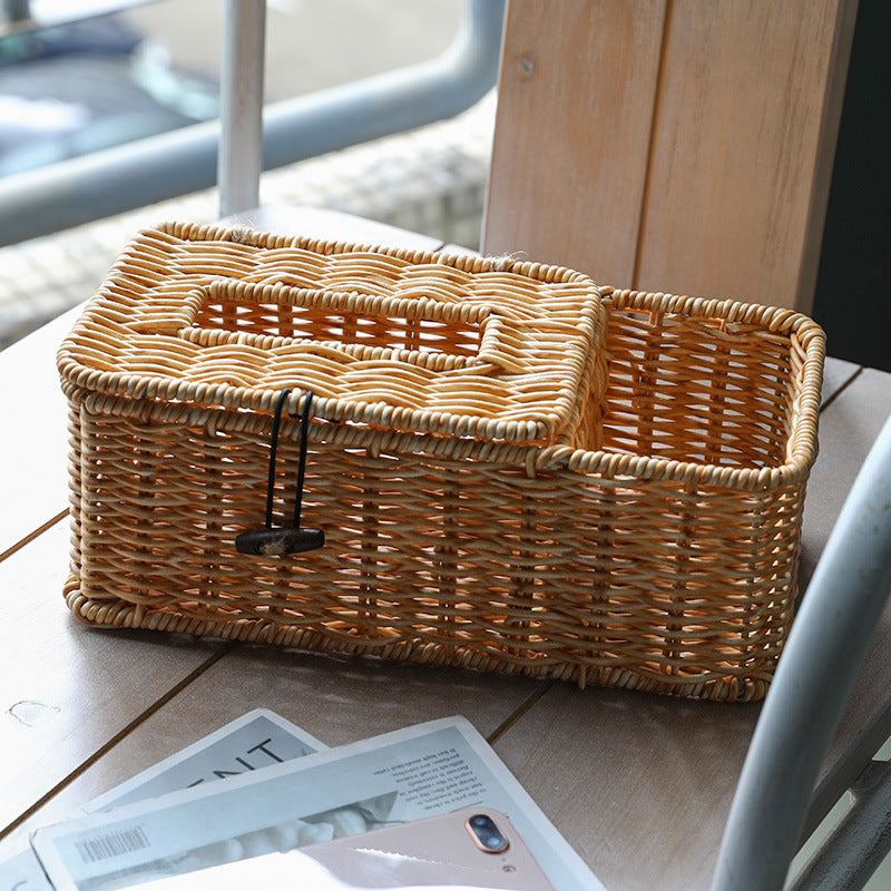 Handmade Wicker Storage Box With Lid