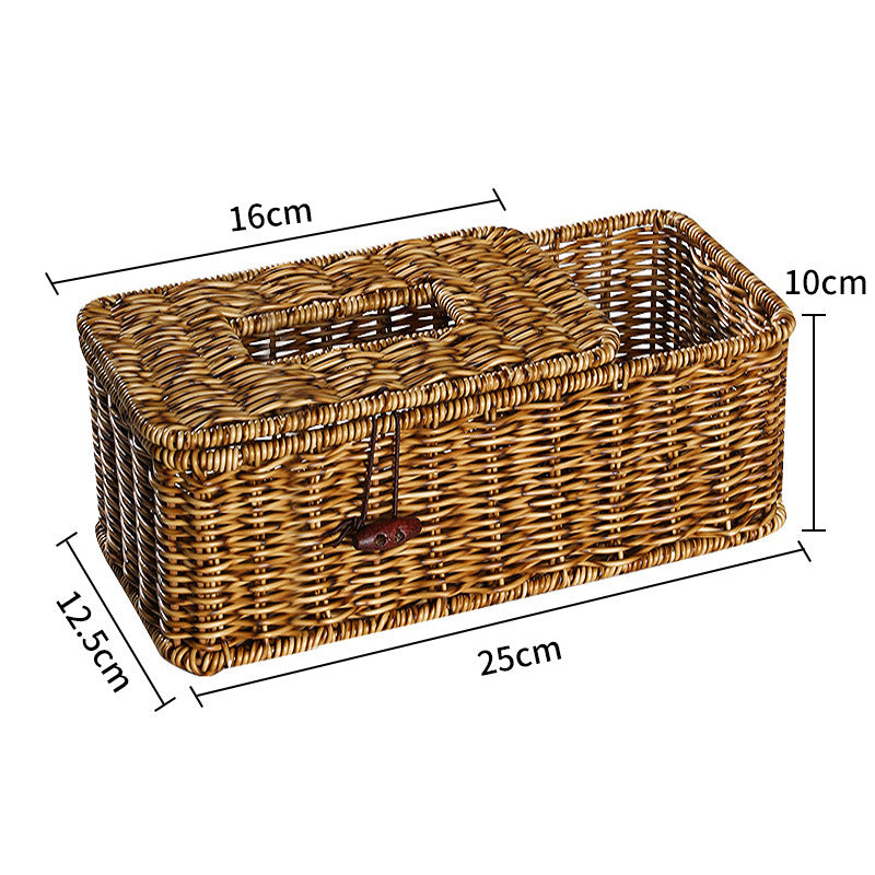 Handmade Wicker Storage Box With Lid
