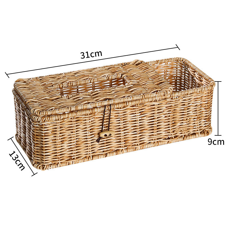 Handmade Wicker Storage Box With Lid