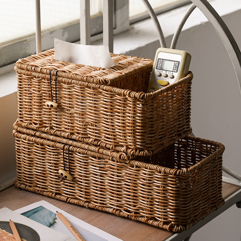 Handmade Wicker Storage Box With Lid