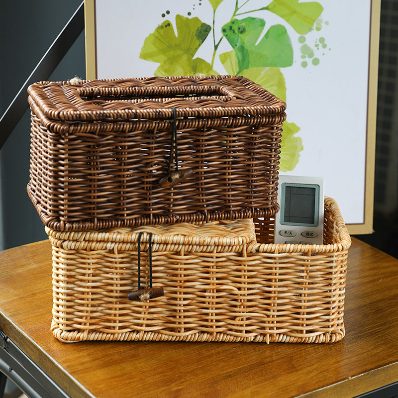 Handmade Wicker Storage Box With Lid