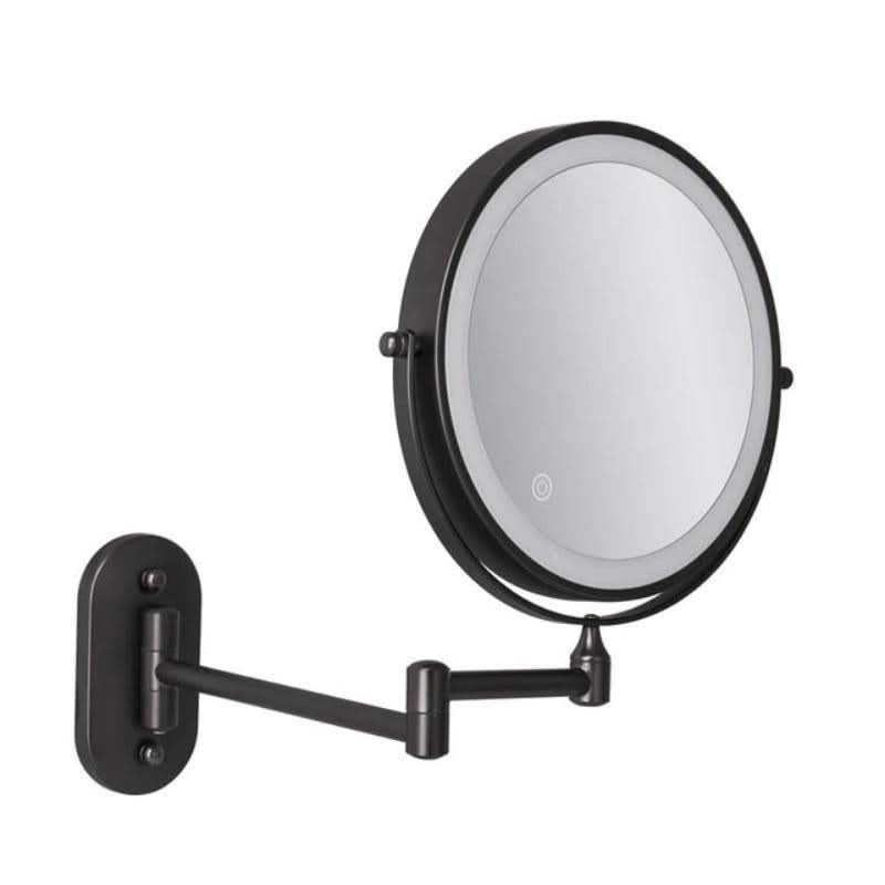 Vinantica | Black LED Rechargeable Makeup Mirror – 3-Color Light