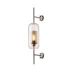 Clear Glass Geometric Wall Lamp Simplicity Single-Bulb Corridor Wall Light Fixture