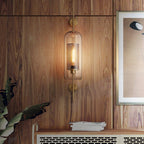 Clear Glass Geometric Wall Lamp Simplicity Single-Bulb Corridor Wall Light Fixture