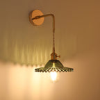 Shaded Glass Wall Light Fixture Vintage Single-Bulb Bedside Wall Mounted Lamp in Gold