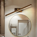 Nordic Style Linear Wall Sconce Light Acrylic Bathroom LED Vanity Lighting in Dark Wood