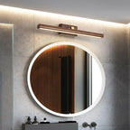 Nordic Style Linear Wall Sconce Light Acrylic Bathroom LED Vanity Lighting in Dark Wood