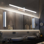 Linear Shaped Bathroom Wall Sconce Light Metallic Minimalist LED Vanity Lighting Ideas