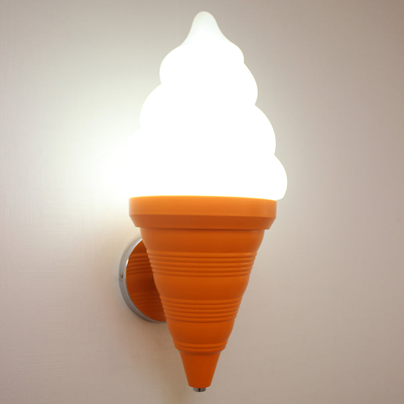 Childrens Ice Cream Shaped Wall Lamp Fixture Plastic Bedroom LED Wall Light Sconce