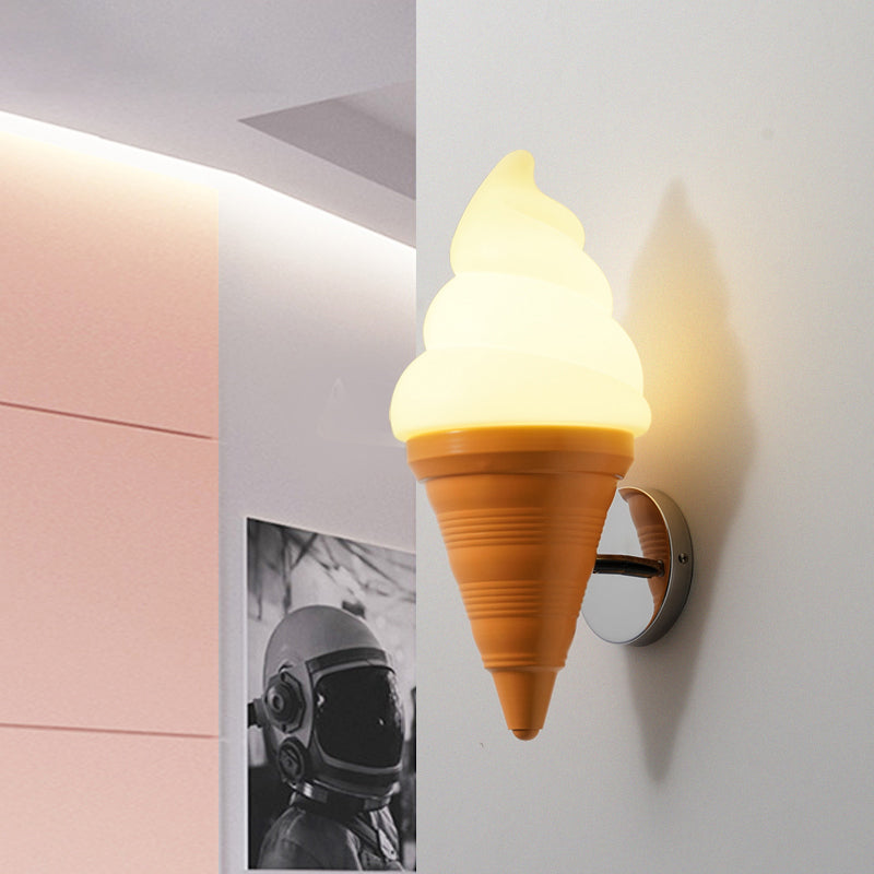 Childrens Ice Cream Shaped Wall Lamp Fixture Plastic Bedroom LED Wall Light Sconce