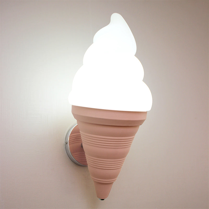 Childrens Ice Cream Shaped Wall Lamp Fixture Plastic Bedroom LED Wall Light Sconce