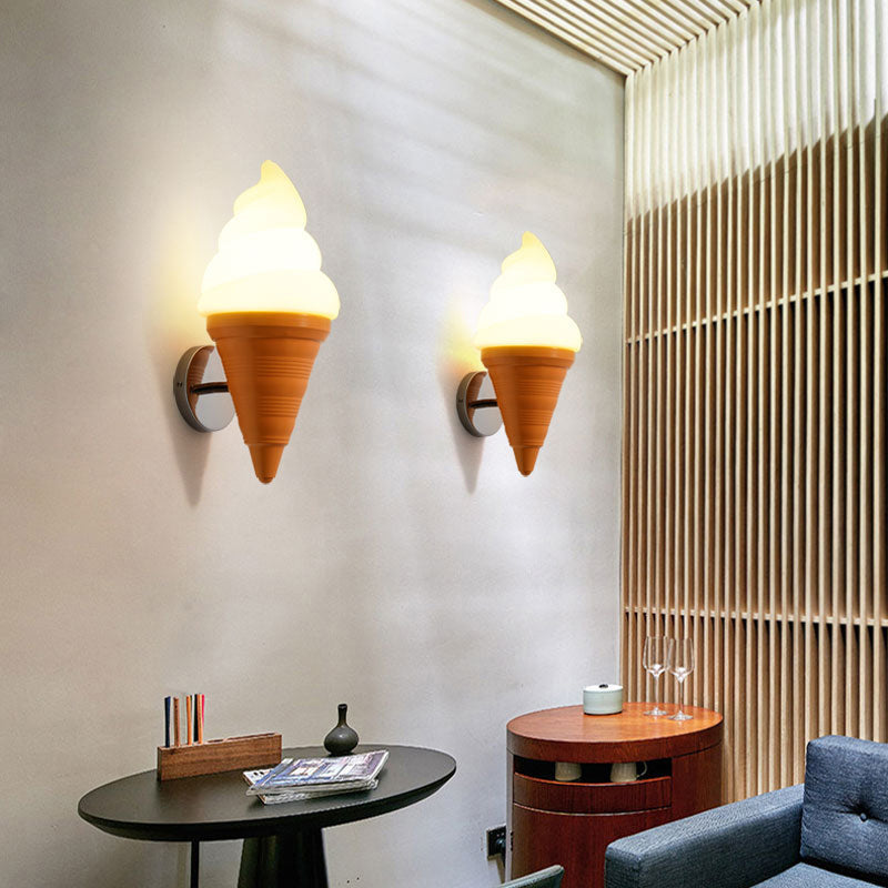 Childrens Ice Cream Shaped Wall Lamp Fixture Plastic Bedroom LED Wall Light Sconce