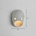 Decorative Funny Face Expression Wall Sconce Resin Bedroom LED Wall Mounted Light in Grey